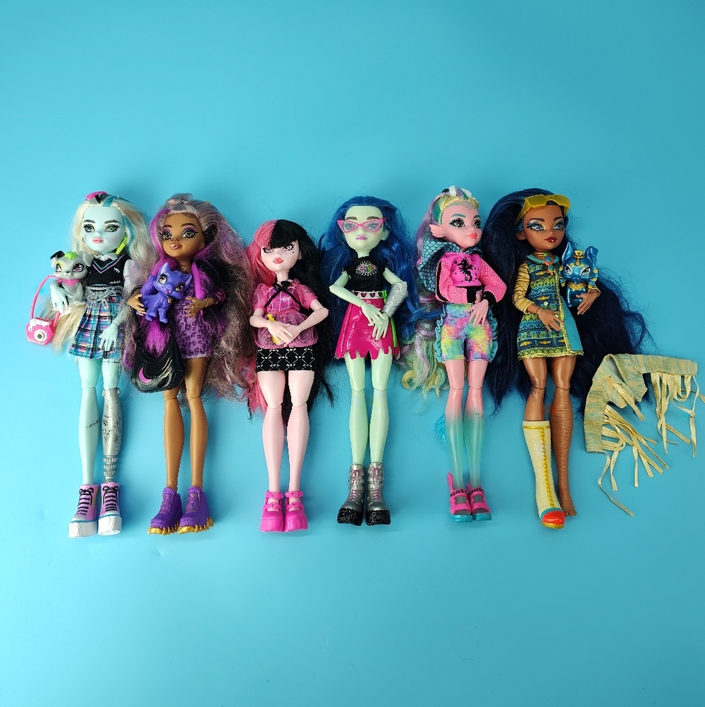 Monster High G3 Lot Of 6 Dolls Frankie Clawdeen Draculaura Spectra Lagoona Cleo